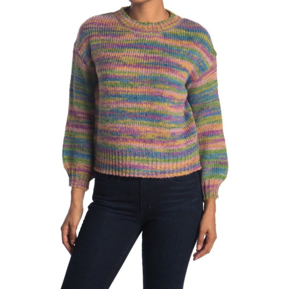 Love by Design Rainbow Wool Blend Knit Sweater Size Small